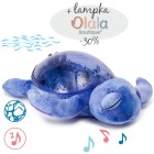 Cloud b® Tranquil Turtle™ Aqua - Żółw podwodny fioletowy - Lampka i pozytywka