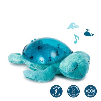Cloud b® Tranquil Turtle™ Żółw podwodny niebieski ECO - Lampka i pozytywka 