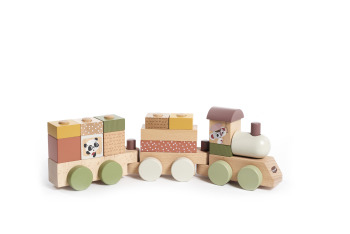 WOODEN STACKING TRAIN BOHO CHIC 