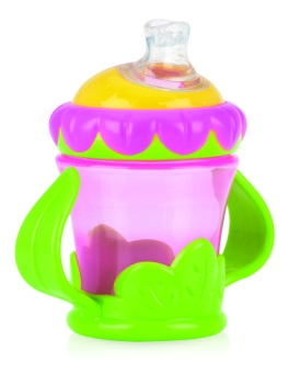 FLOWER TWINHANDLE CUP WITH SPOUT 
