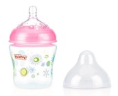 NUBY 180ML PRINTED BOTTLE WITH SLOW FLOW 6