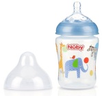 NUBY 270ML PRINTED BOTTLE WITH SLOW FLOW 8