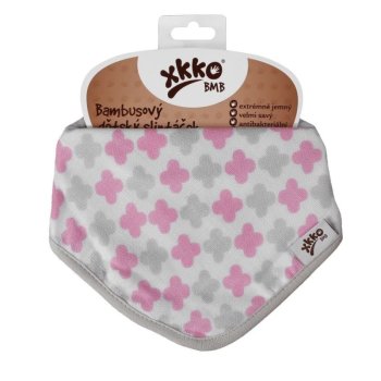 Bandanka bambusowa XKKO BMB - Scandinavian Baby Pink Cross 