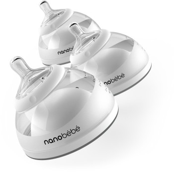 NANOBEBE BREASTMILK BOTTLE GRAY 3 PACK 