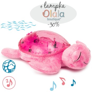 Cloud b®Tranquil Turtle™ Pink - Żółw podwodny - Lampka i pozytywka 