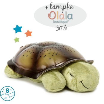 Cloud b®Twilight Turtle™ Classic Mocha - Lampka nocna z projekcją świetlną - Żółw brązowy 