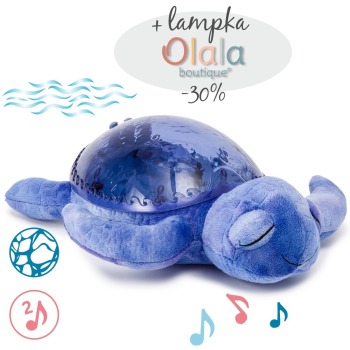 Cloud b® Tranquil Turtle™ Aqua - Lampka nocna z projekcją świetlną - Żółw podwodny fioletowy 