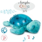 Cloud b® Tranquil Turtle™ Aqua - Lampka nocna z projekcją świetlną - Żółw podwodny niebieski