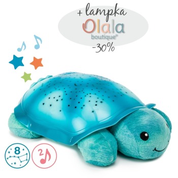 Cloud b® Twinkling Twilight Turtle™ Aqua - Lampka nocna z projekcją świetlną - Żółw niebieski 