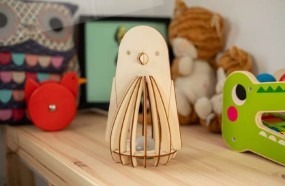 Drewniana lampka nocna - OLALA - Pingwin 42 cm 