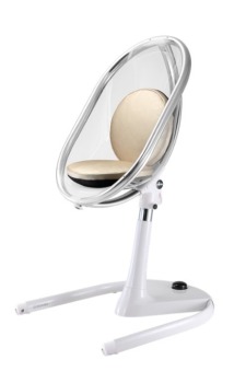 Krzesełko Mima Moon na kółkach + podnóżek - Biały 