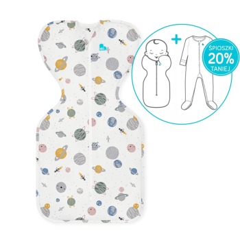 Otulacz Swaddle UP - rozmiar M - biały, planety - ETAP 1 