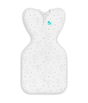 Otulacz Swaddle UP - rozmiar XS - biały, kosmos i napisy ETAP1 -  0.2 TOG Original 