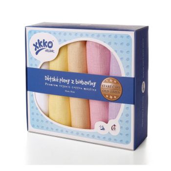 Pieluszki XKKO Organic 70x70 Organic Stare Czasy - Pastels for Girls 
