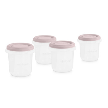 Pojemniki na żywność hermetycznie zamykane Terra 4x250ml - pudrowy róż 