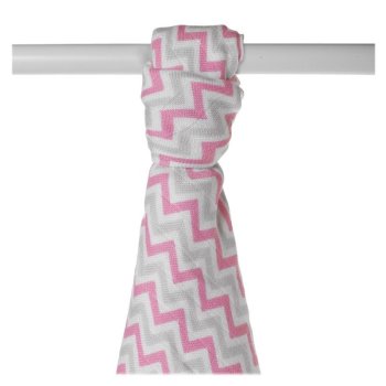 Ręcznik bambusowy XKKO BMB 90x100 - Baby Pink Chevron 