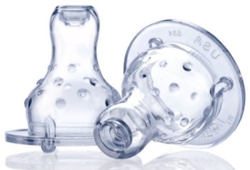 Smoczek silikonowy niekapek Nuby - standardowa szyjka 2szt. 