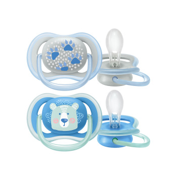 Smoczek uspokajający Ultra Air Boy 6m+ miś/łapki - 2 szt 