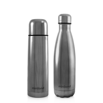 Termos dla dziecka + butelka dla rodzica Deluxe 500ml - srebrne 