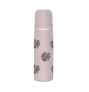 Termos Terra 500 ml - pudrowy róż / liście 