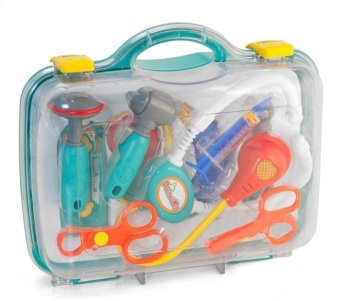 Zabawkowy zestaw małego lekarza w walizce 