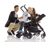 Dostawka do wózka dla starszego dziecka - czarny/niebieski