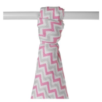 Ręcznik bambusowy XKKO BMB 90x100 - Baby Pink Chevron