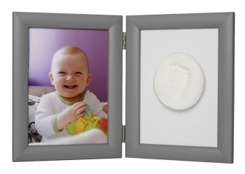 Odcisk Bobasa - ramka z glinką - szara