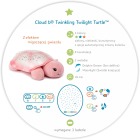 Cloud b® Twinkling Twilight Turtle™ Pink - Lampka nocna z projekcją świetlną - Żółw różowy