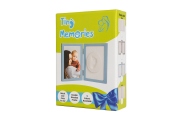 Odcisk bobasa - podwójna ramka z glinką - biała