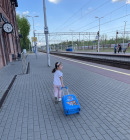 Walizka podróżna na kółkach Psi Patrol - niebieska duża