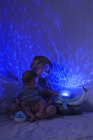 Projektor z grzechotką -Wieloryb niebieski - Cloud b® Tranquil Whale™ Blue Family