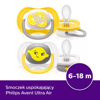 Smoczek uspokajający Ultra Air Girl 6m+ cytryny - 2 szt