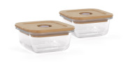Pojemniki szklane kwadratowe ECO-friendly 2x210 ml z torbą izotermiczną - Pisklę