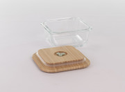 Pojemniki szklane kwadratowe ECO-friendly 2x210 ml z torbą izotermiczną - Pisklę