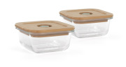 Pojemniki szklane kwadratowe ECO-friendly 2x210 ml z torbą izotermiczną - Żabka