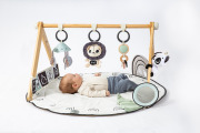 Gimnastyka/mata edukacyjna z drewnianym stojakiem - Décor czarno-biała