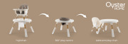 Oyster Home Highchair Krzesełko do karmienia 4w1 - Moon, szare