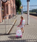 Walizka i plecak w zestawie - sowy