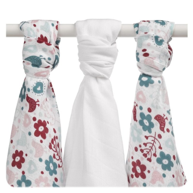 Bambusowe pieluchy XKKO BMB 70x70 - Flowers&Birds Girls MIX 1