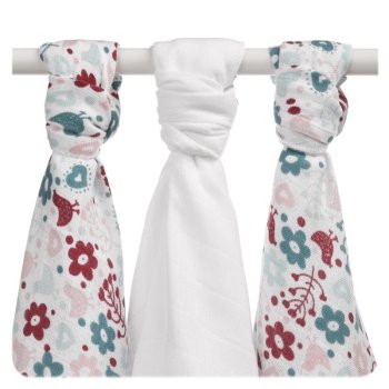 Bambusowe pieluchy XKKO BMB 70x70 - Flowers&Birds Girls MIX 1