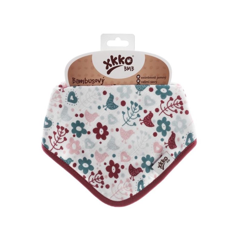 Bandanka bambusowa XKKO BMB - Flowers&Birds Girls 1