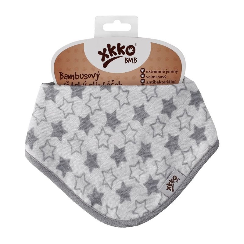Bandanka bambusowa XKKO BMB - Little Stars Silver 1