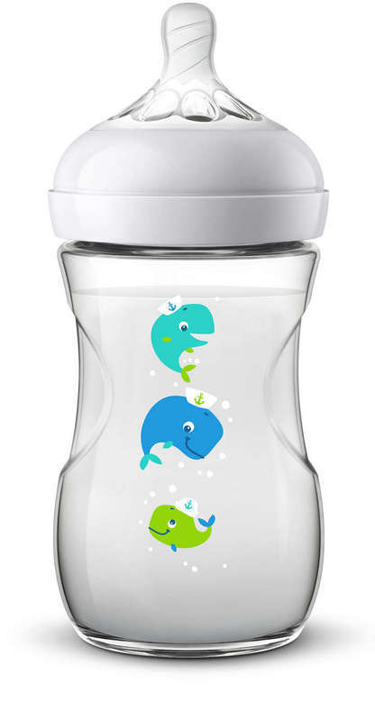 Butelka dla niemowląt Natural 1m+ wieloryb 260 ml 1