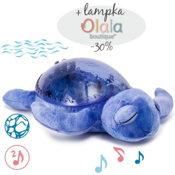 Cloud b® Tranquil Turtle™ Aqua - Żółw podwodny fioletowy - Lampka i pozytywka 1