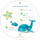 Cloud b® Tranquil Whale™ Blue Family - Lampka z projekcją świetlną i grzechotką -Wieloryb niebieski 2