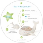 Cloud b® Tranquil Whale™ White Family - Lampka z projekcją świetlną i grzechotką - Wieloryb biały 2