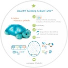 Cloud b® Twinkling Twilight Turtle™ Aqua - Lampka nocna z projekcją świetlną - Żółw niebieski 2