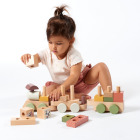 WOODEN STACKING TRAIN BOHO CHIC 5