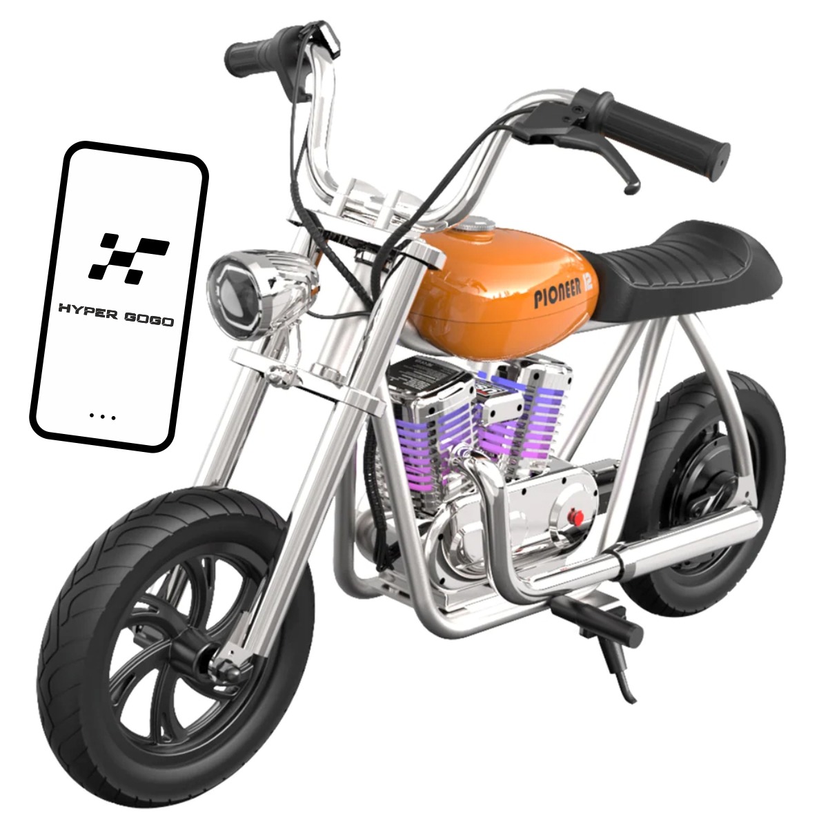 Hyper Gogo Pioneer 12 Plus Motocykl elektryczny z aplikacją - pomarańczowy  1